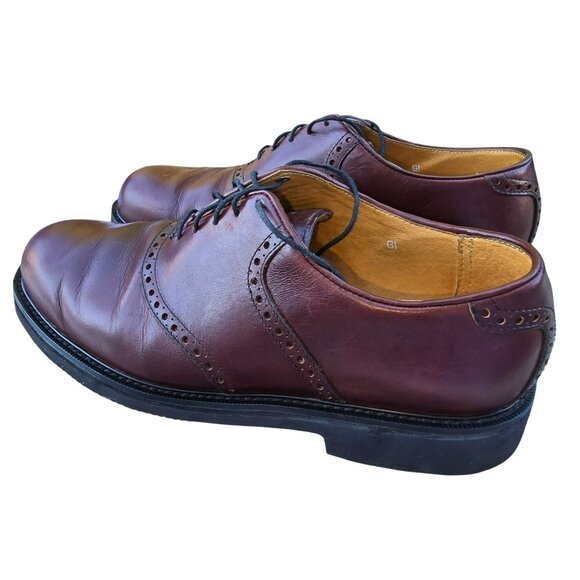 Florsheim Mens Burgundy Leather Wingtip Oxfords Size 9D Comfortech Vibram JJ4144 - Picture 4 of 7